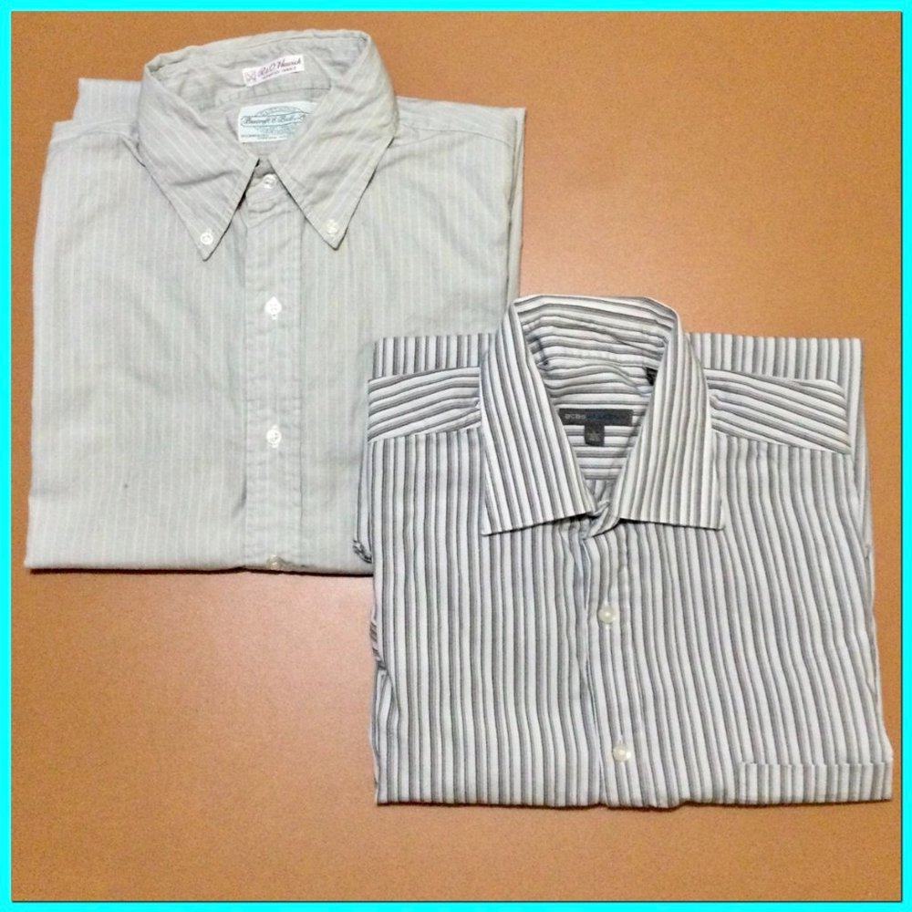 2 Vtg Dress Shirts, sz 16/34-35